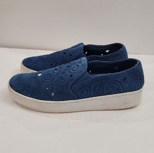 Donna Karan New York blue suede cutout sneaker size 8